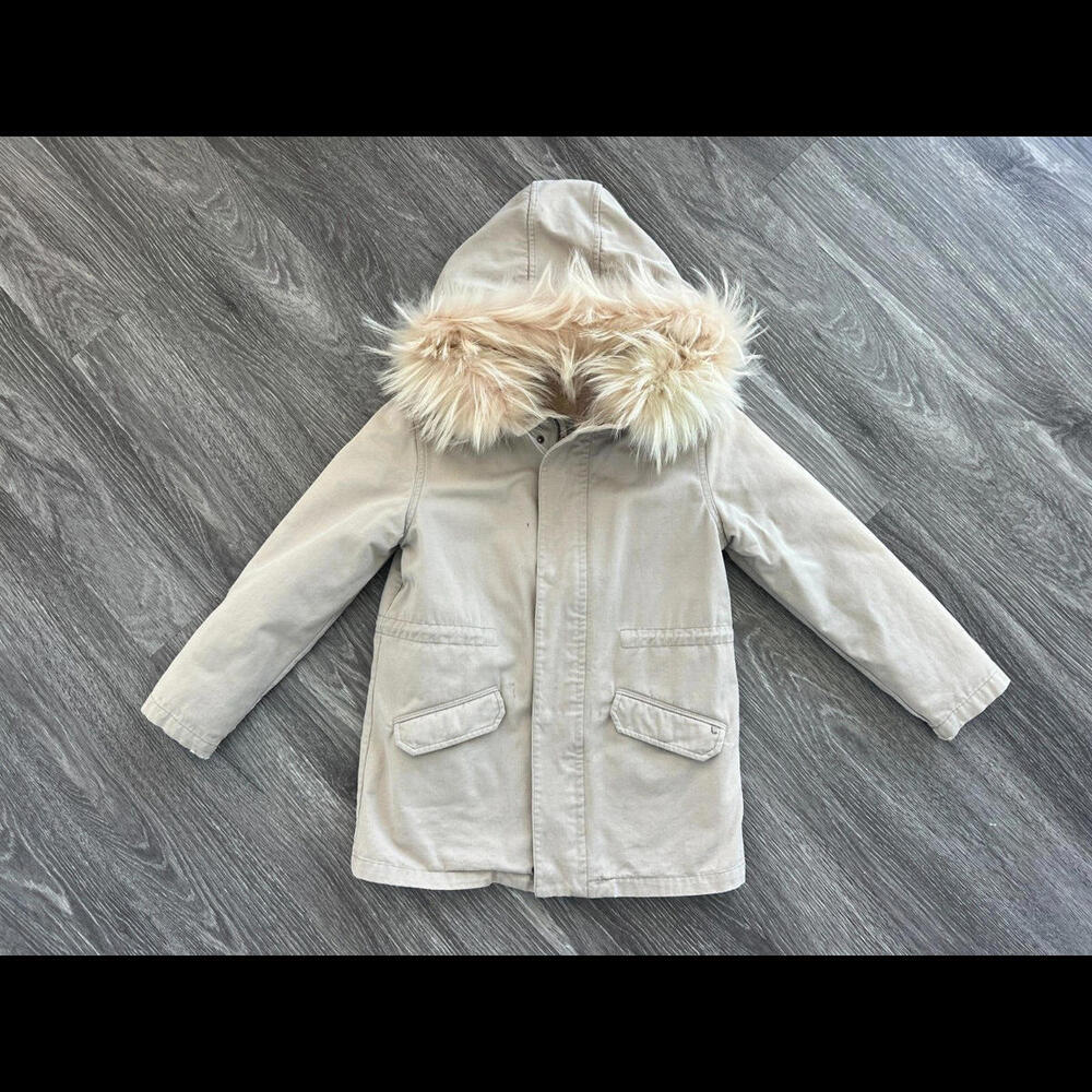 YVES SALOMON Enfant Fur Parka Girl  Size 8